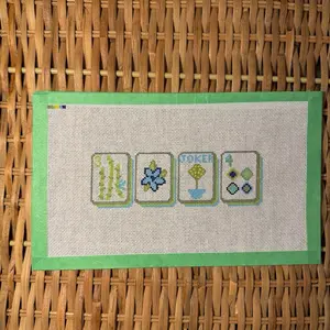 Dot. Crack. Bam. | Mahjong Needlepoint Canvas | 18 Mesh | 6x2