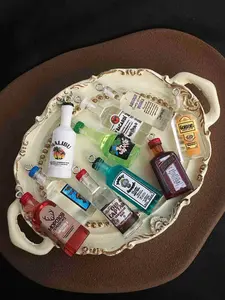 Ten-Piece Elegant Replica Wine Bottle Charms, Mini 3D Acrylic Bottles, Keychain Bag Accessories, DIY Creative Decor, Fashion Pendant, Gift Idea