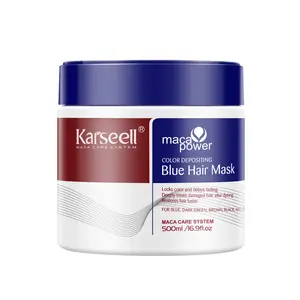 Karseell Blue Hair Color Depositing Mask, Deep Conditioner Treatment Intensely Hydrating, Refreshes Color & Tone 500ml