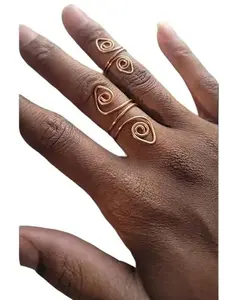 Afrocentric Adjustable Copper Ring, Wire Wrapped Spiral Ring, 16 Gage Wire Ring [Made-to-Order]