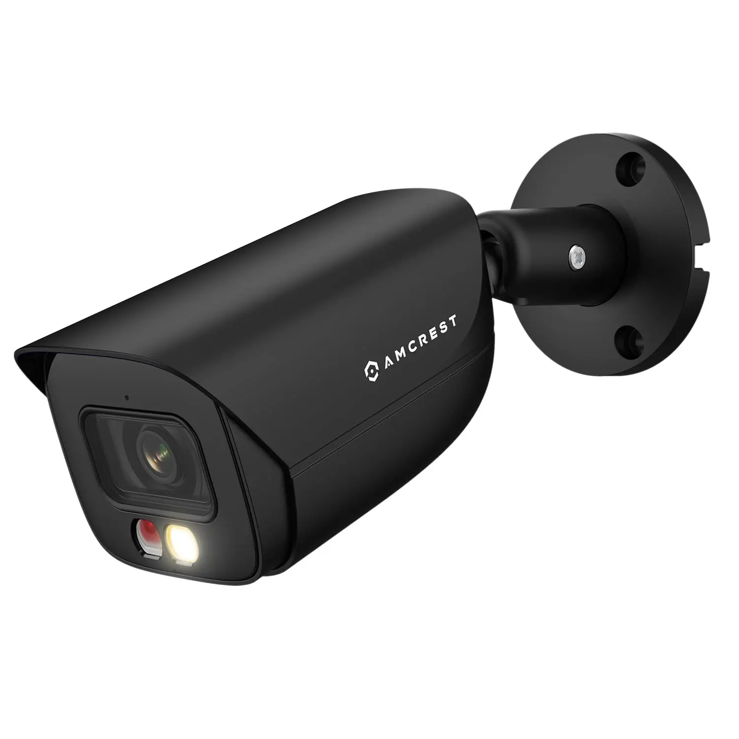 Amcrest 5MP Outdoor Metal Bullet Security IP POE AI Camera (Black, IP5M-B1276EB-AI) - Home Security CCTV, 49ft Full Night Color Vision, Human & Vehicle Detection, Built-in Microphone, 256GB MicroSD Recording, Cable Protection, Security Cameras, Audio