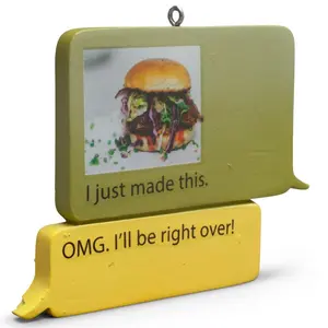 Texting Hamburger Christmas Ornament