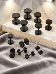 12-Piece Stainless Steel Barbell Earring Stacking Set, Multiple Sizes Available, Unisex Fashion Jewelry, Perfect for Daily Wear or Parties, Daily And Party Earrings