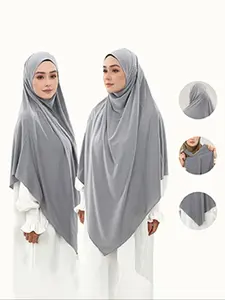 Women's Stretchable Lace-Up Instant Jersey Hijab, Stretchy Soft Elastic Fabric Headscarf Suitable for Various Occasions, Modest Design