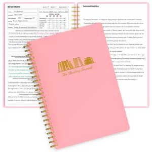 Reading Journal - Book Journal Reading Log for Review and Track Your Reading Progress - Gift Book Accessories for Book Lovers and Voracious Readers-52 Books, A5 Size (Pink)
