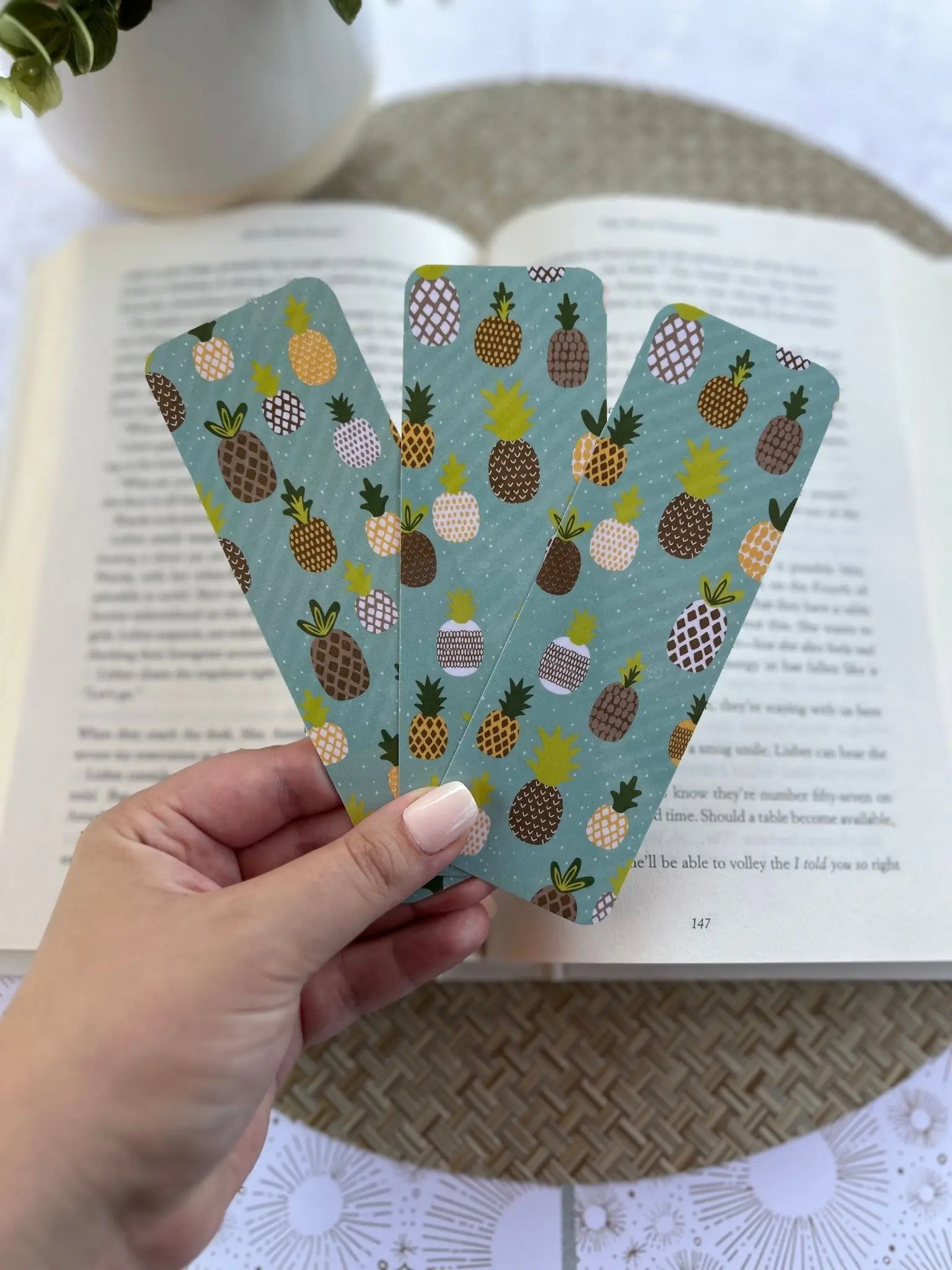 Pineapple Bookmark | Fruit Bookmark | Tropical Bookmark | Cardstock Bookmarks | Laminated | Gift for Book Lover | Handmade Bookmark | Gift for Her | Tassel Bookmark | Cute Bookmark | Summer Bookmark | Fruity Bookmark