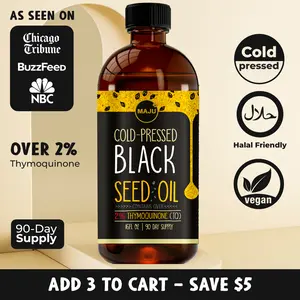 MAJU Light & Potent Black Seed Oil (16oz) - Edible Health Supplement, Organic, Cosmetic & Consumable, Light Color, Taste of Comfort Healthcare Fitness