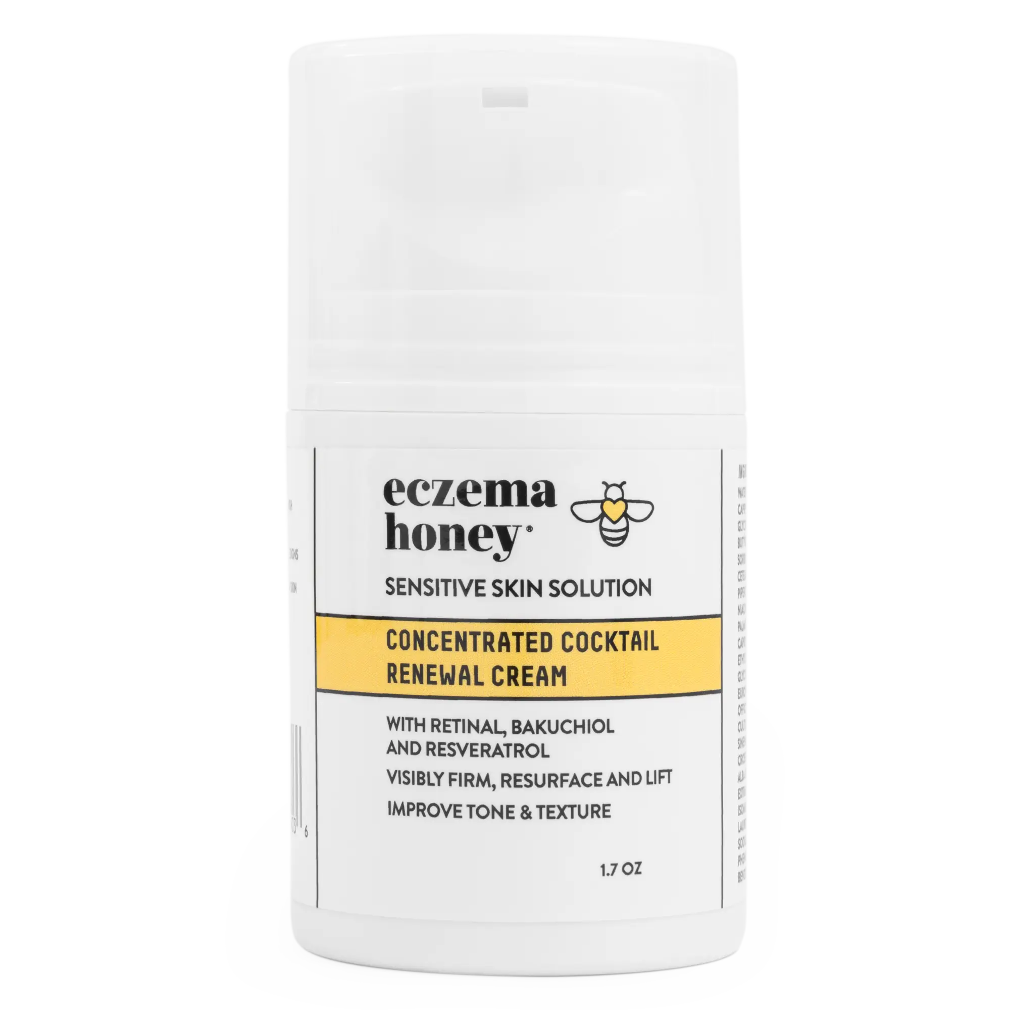 Eczema Honey Concentrated Nighttime Renewal Face Cream - Unscented Face Moisturizer for Eczema, Dry & Sensitive Skin Retinol Skincare