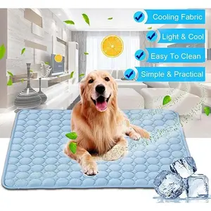 Summer Cooling Pet Mat Ice Silk Breathable Cold Nest Pad Non-Slip Sleeping Bed for Dog Cat