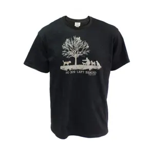 No Dog Left Behind T-Shirt Fitted Short Sleeve Crew Neck Casual Unisex Summer Medium 100% Cotton Preshrunk Jersey Knit