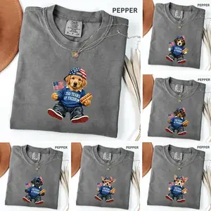 Custom 20+ Dog Patriotic Labrador 4th of July Shirt Cute Dog America Tee 250 Years of Freedom Graphic, Labrador Retriever Mom Gift, Patriotic Dog Tee, Dachshund Lover Shirt,4th of July Dog Shirt - KitchenEra