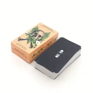Dark Theme Collectible Cards, Death Memorial Lenormand, Plant Skull Art Style Board Game Cards, Unique Design for Enthusiasts