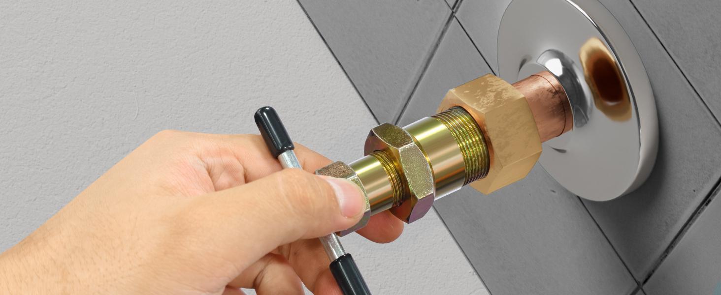 #fathersdaygift DURATECH Olive Remover Puller Tool, Compression Ring Removal Tool, for NPT 1/2 ” and 3/4 ”, Without Damage, Corrosion Resistance, Remove Nut and Ferrule of Pipe in Kitchen, Sinks, and Bathtubs