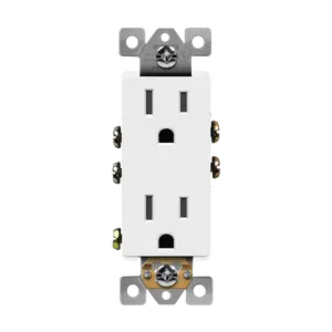 Enerlites Residential Grade 15A Decorator Style Self-Grounding Duplex Receptacle