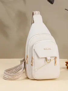 Niche texture  stylish  simple classic anti-theft chest bag,  letter metal buckle zipper design, multiple compartments, casual and versatile,  variety of colors to choose from, suitable for daily commuting, shopping, etc., Casual Bum Bag, Zipper Belt Bag