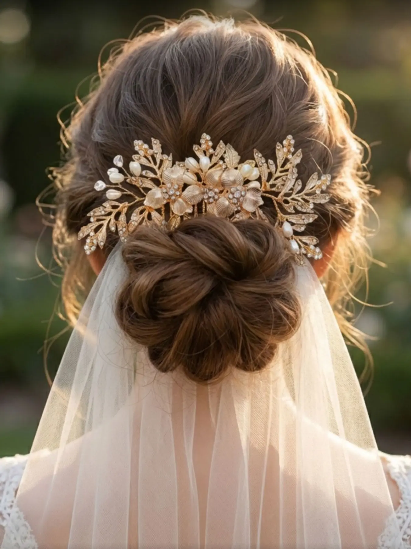 French Vintage Pearl Rhinestone Hair Comb, Bride Wedding Headpiece, Gold Leaf Hair Pin, Bridesmaid Photo Shoot Accessory
