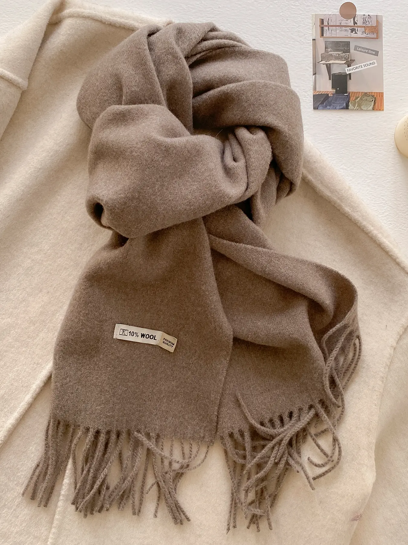Women's Casual Thick Woven Fluffy Soft Scarf, Fashionable Multifunctional Shawl for Fall & Winter, Daily Wear Warm Accessory
