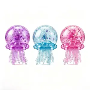 KIDGENIUS Soft Jellyfish Squeeze Stress Ball Squishies - Dual-Use Fidget Toy for Kids Sensory Play, Adults Stress Relief, Ideal Birthday Party Fun Gifts for ADHD Anxiety (Toys for Kids, Anxiety Fidgets, Kidstoys)