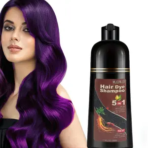 Purple Hair Dye Shampoo - Natural Herbal Color for Gorgeous Colored and Gray Hair, For Women & Men, Salon Coverage, 17.6 Fl Oz，Easy to use，Haircare Dyeshampoo Conditioner