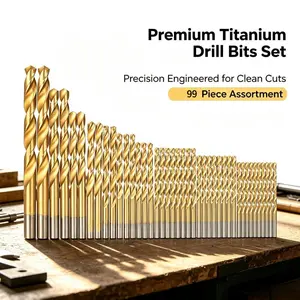 99PCS Drill Bit Set, Multifunctional Drilling Tools, High Hardness Wear Resistant & Full Size, Portable Organized Storage, For DIY Users & Workers, Ideal for Metal Wood Plastic Drilling Work