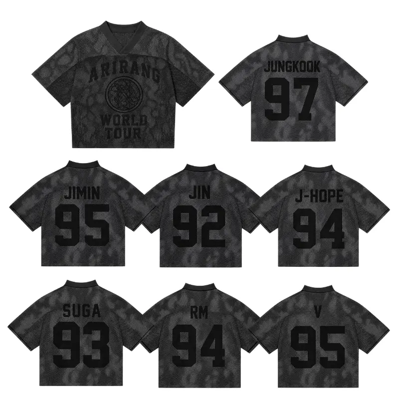 Arirang World Tour Boxy Mesh Football Jersey, Kpop-Inspired Boxy Mesh Shirt, Music Fan Gift