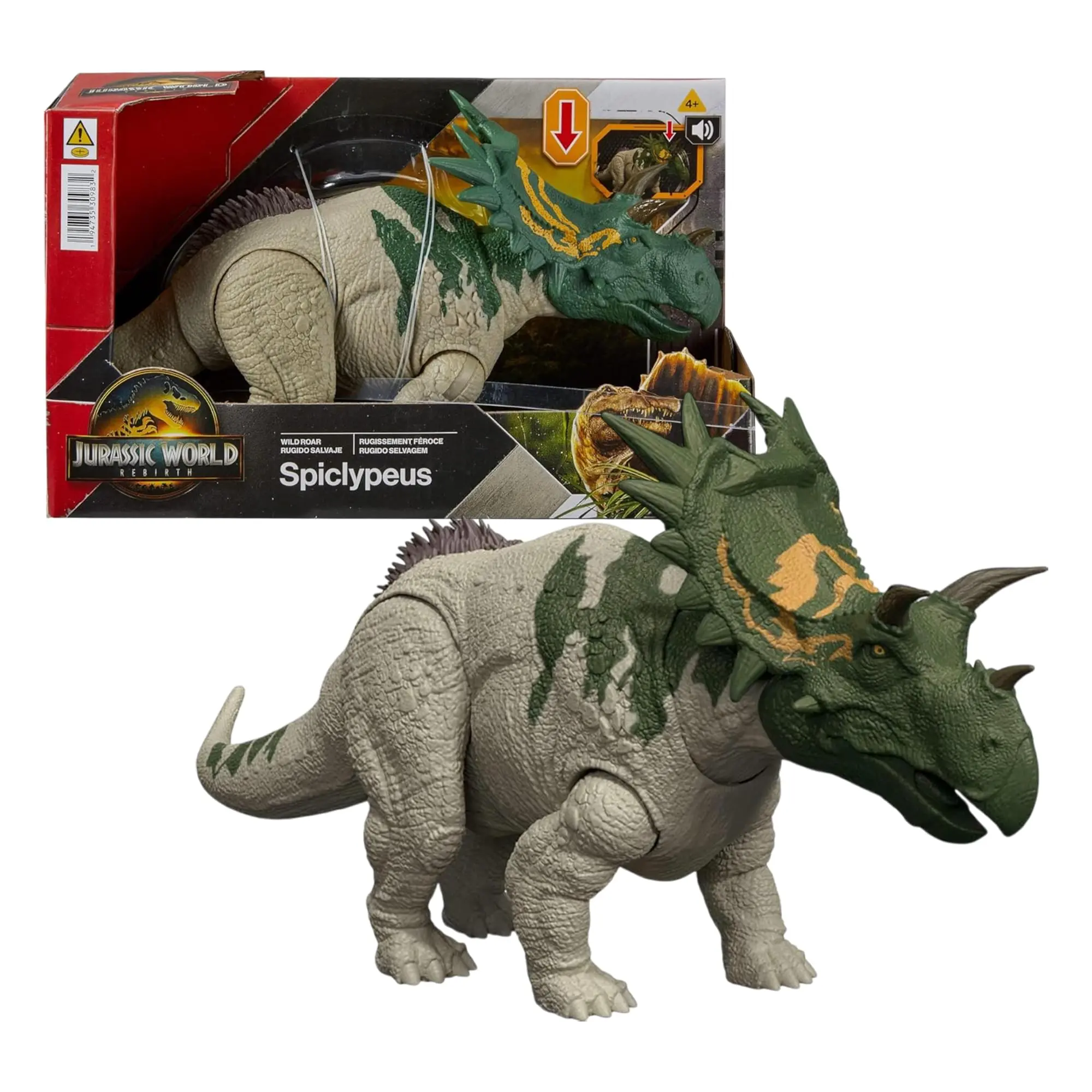 Jurassic World Rebirth Wild Roar Spiclypeus Interactive Dinosaur Figure