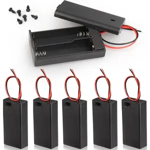 6PCS 2 x 1.5V AA Battery Holder Enclosures with Wire Leads and On/Off Switch (6)