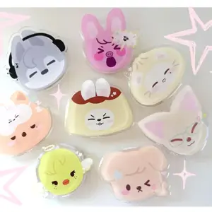 Cute Kawaii Kpop Phone Grip Collection, Glossy Clear Phone Holder, Adorable Cartoon Phone Accessory, Sweet Gift Idea
