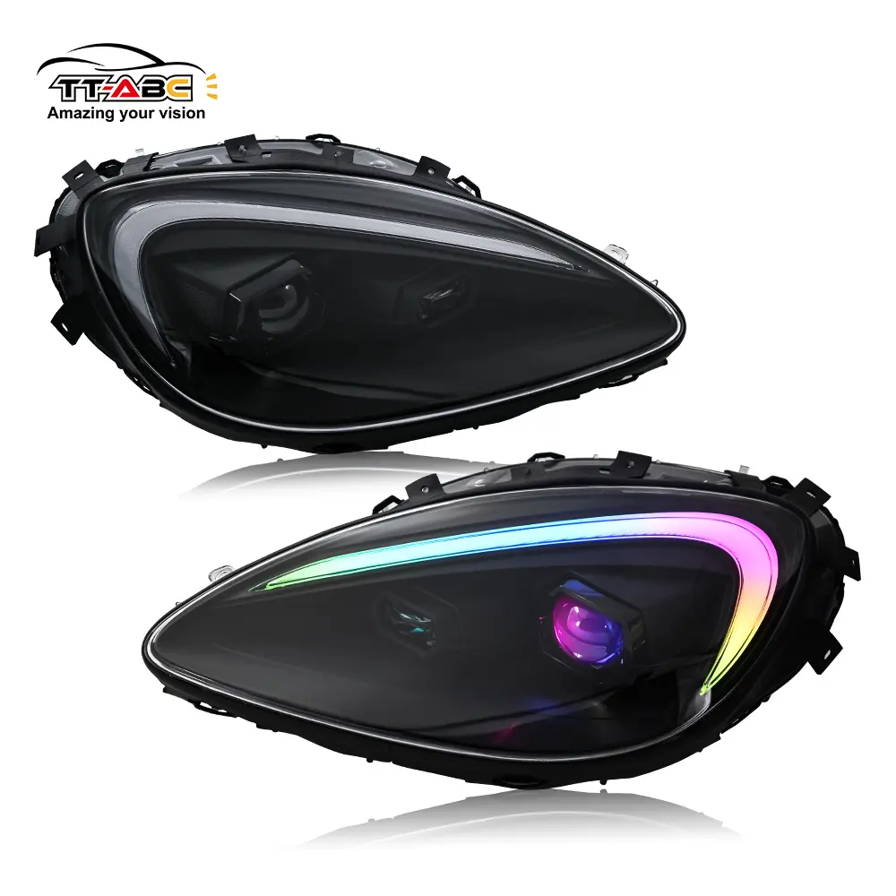 TT-ABC RGB LED Headlight Assembly Kit - RGB Color Shift Vibrant Light, Seamless Fit LED Front Lights, Enhanced Vision, Easy Install for 2005-2013 Chevrolet Corvette C6, Manufacturer Warranty