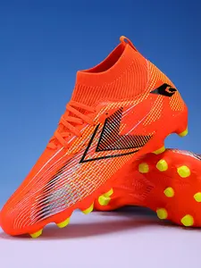 Sporty Men's All Over Print Slip on Football Boots, Football Field Boots, Breathable Non-slip Spiked Football Shoes, Professional Soccer Shoes for Outdoor Training, Sports Shoes, Soccer Cleats