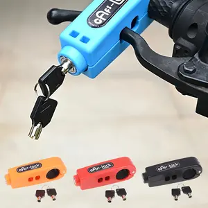 Universal Anti-Theft Handlebar Lock for Electric Bikes, Motorcycles, Scooters, Durable Plastic Brake & Throttle Lock, Key Included, Blue Design, Vehicle