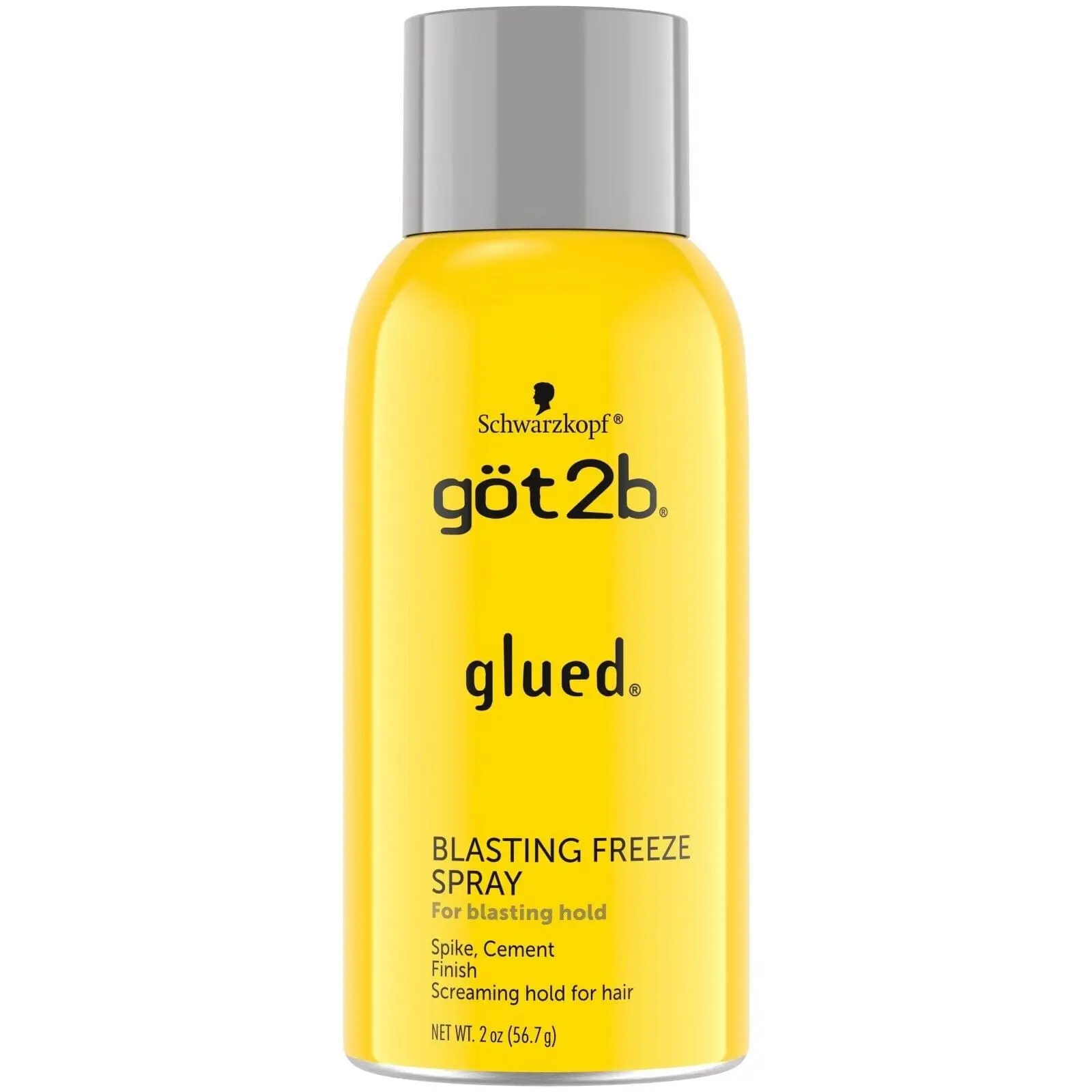 Schwarzkopf Got2b Glued Blasting Freeze Hairspray, Extreme Hold & Invisible Volume Boost, Waterproof Formula for Unisex Haircare, 2 oz
