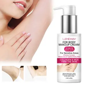 2.82oz - Sensitive Gentle White Body Cream - Hyaluronic Acid & Niacinamide Formula - Even Skin Tone & Instant Brightening - Elbows Knees Underarms Treatment - Moisturize