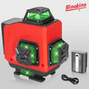 SinoKino 1 Set of 16 Laser Level Kits with Digital Display, Remote Control & USB Charging, Ideal for Home Renovation & Woodworking Gifts