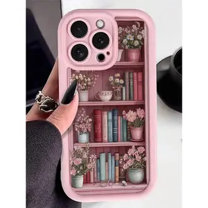 Book Painted Slot Fashion Soft Shockproof Phone Case Suitable For IPhone 16/ 15/XR/7P8P/P12 Pro Max/P13 Pro Max/P14 PROMAX/P13/P14/P11/P12/P14, XS/S/XS Max/7 8GES2, Cute And Fashionable Thick Protective Case