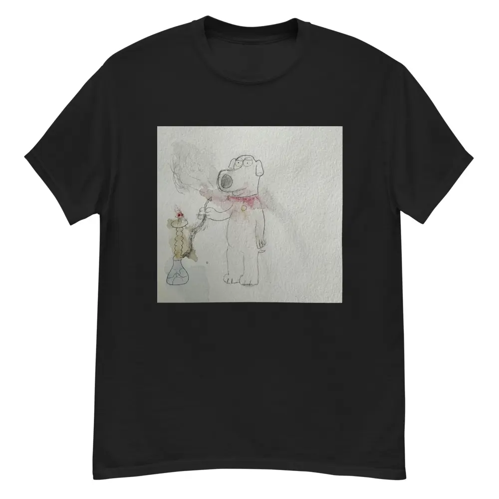 armothugger White Dog with Red Collar cotton shirt