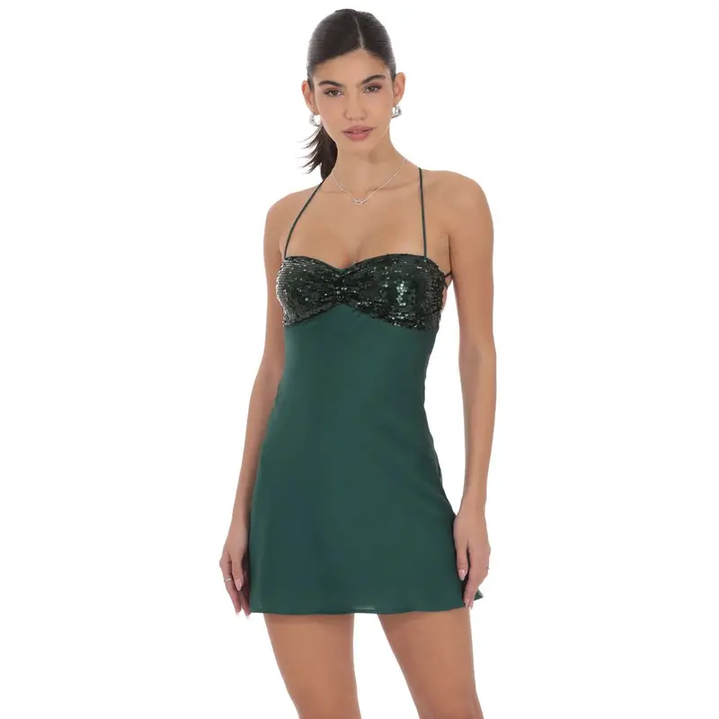 lulus green sequin dress - TikTok Shop