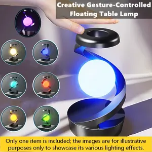 Multifunctional Rotating Floating Lamp with Wireless Charging, Type-C Charger, Bedside Lamp, Colorful Night Light, Home Decor, Party Decoration