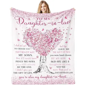 Daughter in Law Gifts, Gifts for Daughter in Law Blanket 60"x 50", Daughter in Law Birthday Wedding Gifts Unique, Gift for Future Daughter in Law, Best Daughter in Law Gifts from Mother in Law