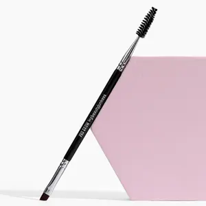 Angled Eyebrow Brush with Spoolie Brush, Duo Eye Brow Brush and Comb with Firm Thin Angle for Filler, Tint, Liner, Definer, Shaper, Tamer, Cruelty Free