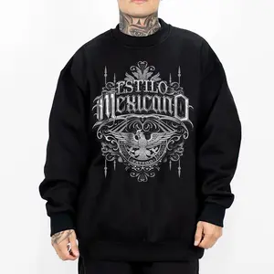 Chicano Clothing, Mexican Clothes, Oversized Graphic Tee for Men & Women Medium Heavy Polyester Sweatshirt Loose Fit Casual Streetwear DQS