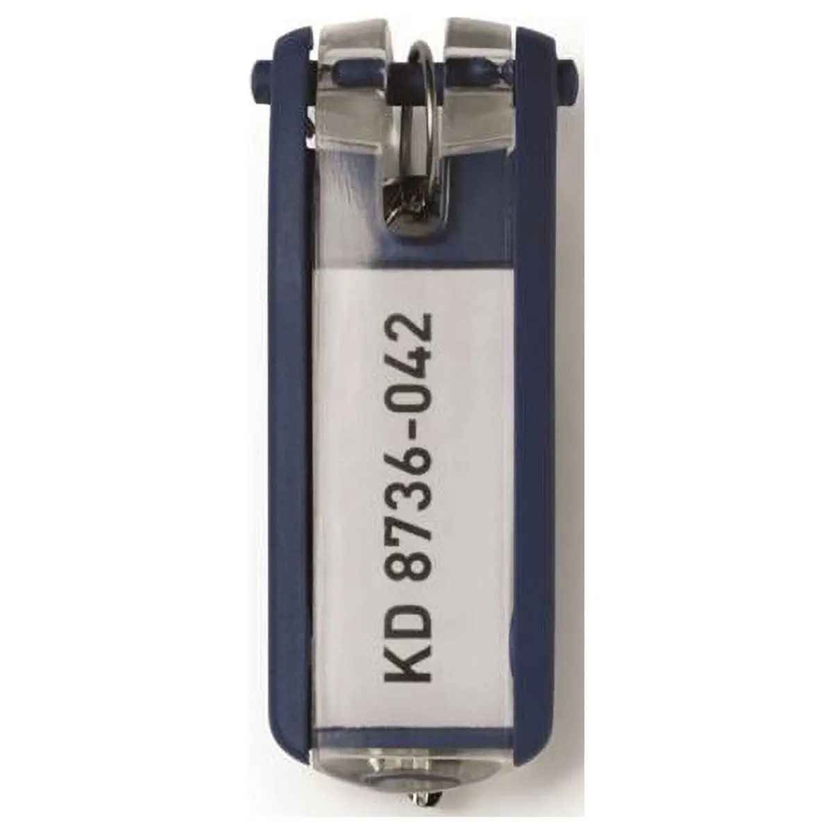 212 MAIN Extra Large Multi-Key Snap-Open Key Tags with Label View, Durable Dark Blue Office Equipment Parts - Pack of 6, Keyrings For Keys, Keychain Accessory