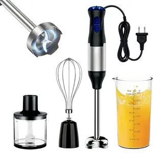 Immersion Hand Blender, 4-in-1 8-Speed ImmersionBlender with 500ml Food Grinder, 700ml Container, Multi-Scenario Use for Baby Food Purees, Smoothies, Sauces,Creams, Eggs and Soups Great Gift for Friends andFamily