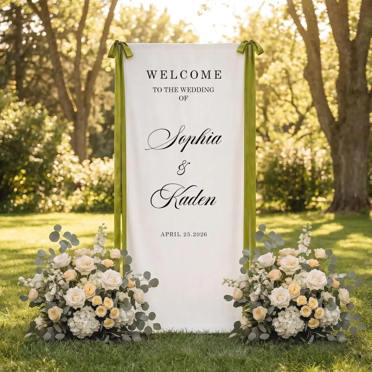 Custom Fabric Wedding Welcome Sign & Seating Chart Banner Set, Minimalist Wedding Table Assignment Chart, Silk/Linen Wedding Entrance Sign