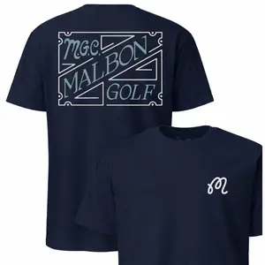 Malbon MGC Malbon Golf Geometric Logo Graphic Tee Shirt Modern Minimal Streetwear Premium Cotton Casual Outfit Unisex Clean Back Print Style