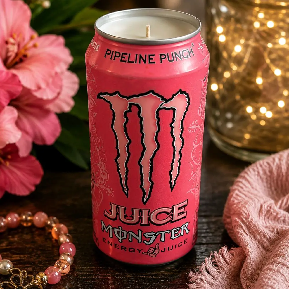 Pipeline Punch Inspired Soy Candle | Upcycled Energy Drink Can Candle | Tropical Fruit Scent | Hand-Poured | CanDelight