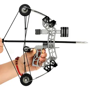 Compound Bow Set (Hunting/Archery Practice/Fun & Games) Stainless Steel Bow Blade with 5-Point Mechanical Sight Brush Arrow Table Target Tool Included as Standard