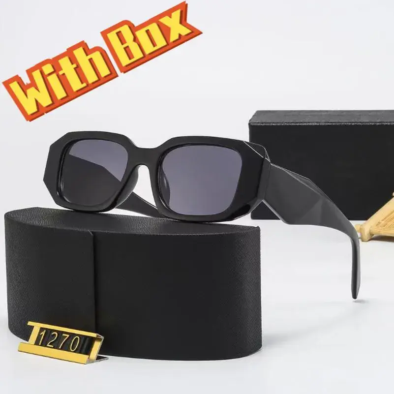[With Box] Black Rectangular Sunglasses for Men Women – Luxury Geometric Thick Frame Dark Lens Fashion Designer Style Eyewear