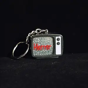 Horror TV Keychain and Earrings Light Up Static Tv