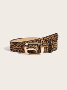 Women's Fashion Leopard Print PU Leather Belt, Casual Waistband for Jeans, Fashion Belt for Party, Daily Clothing Decor, Trendy All-match & Exquisite Belt for Gift, Casual Dress Belt